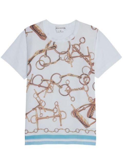 chain-link print T-shirt