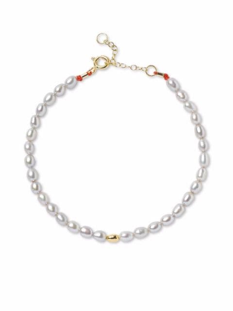 18kt yellow gold pearl anklet
