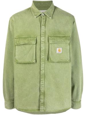 logo-patch denim shirt jacket