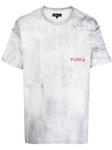 Worn bleached-effect ripped T-shirt