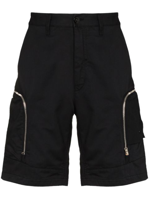zipped details knee-length shorts