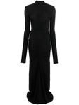Garner long-sleeve ruched gown