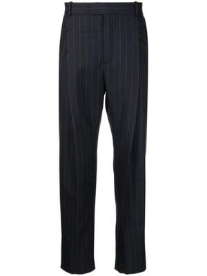 pinstripe pleat-detail tailored trousers