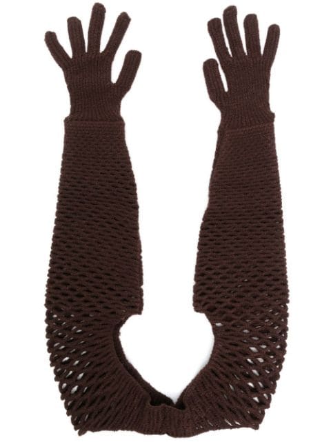 open-knit full-length gloves