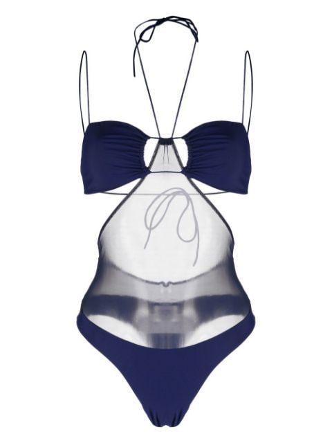 Kate sheer-panel strappy swimsuit