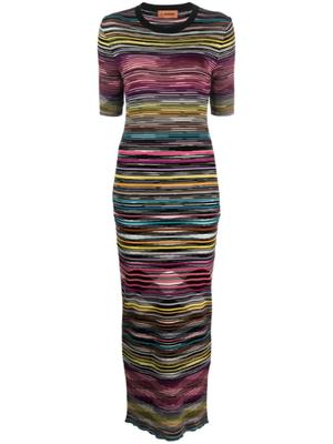 striped knitted maxi dress