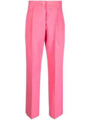 pressed-crease tailored wide-leg trousers