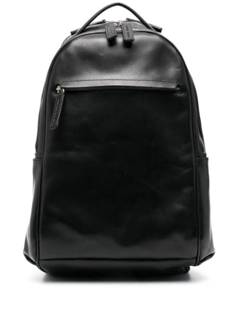 Quentin zipped calf leather backpack