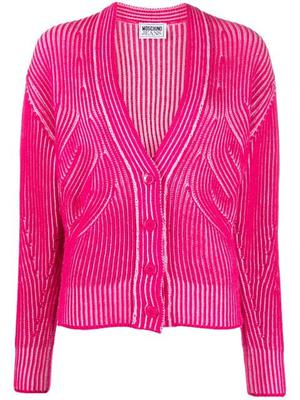 two-tone knitted cardigan