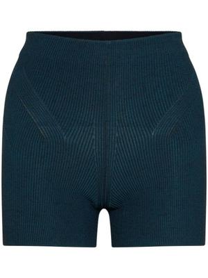 angled ribbed-knit shorts