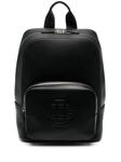 embossed-monogram leather backpack