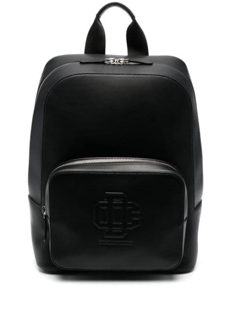 embossed-monogram leather backpack