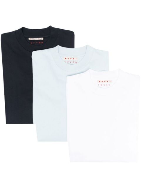 three-pack logo-embroidered cotton T-shirts