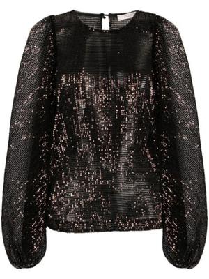 sequin wide-sleeved blouse