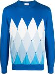 geometric-print fine-knit jumper