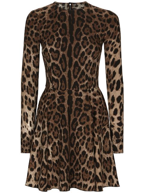 короткое платье с леопардовым принтом