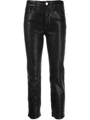 Le High Straight leather trousers