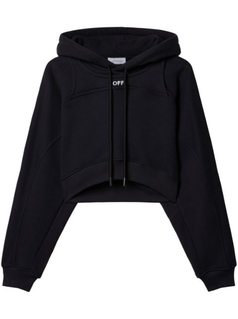 logo-print cropped hoodie