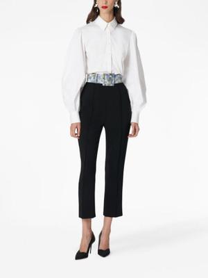 high-waist pressed-crease trousers