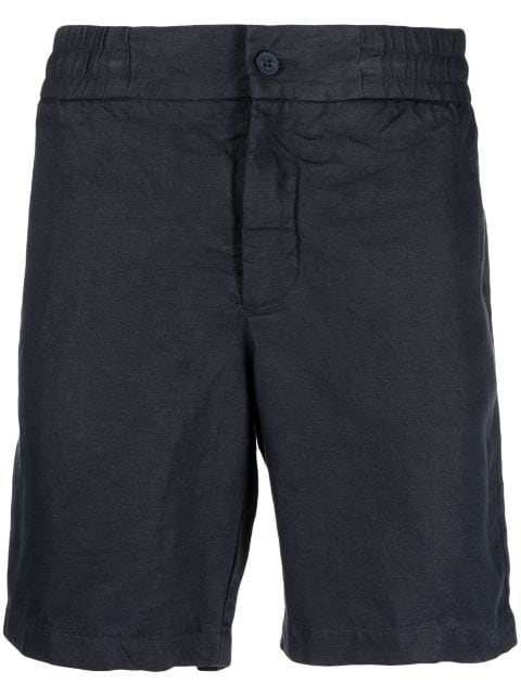 mid-rise linen shorts