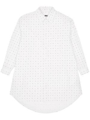 graphic-print cotton shirtdress