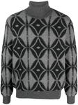 pattern-intarsia roll-neck jumper