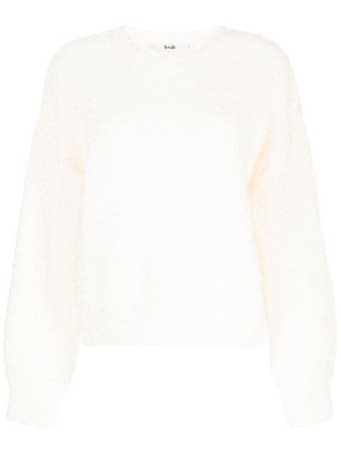 textured-knit long-sleeved jumper