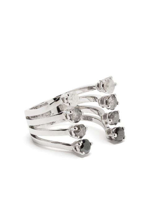18kt white gold and diamond Dots ring