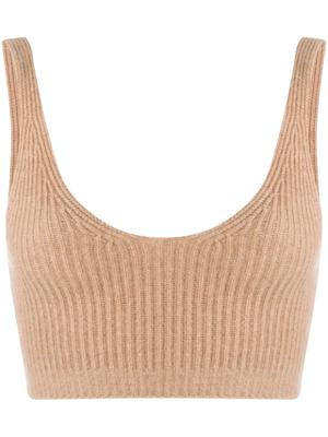 Reese ribbed-knit cropped vest