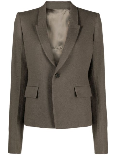 tailored single-breasted cotton blazer