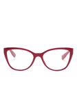 engraved-logo cat-eye frame glasses