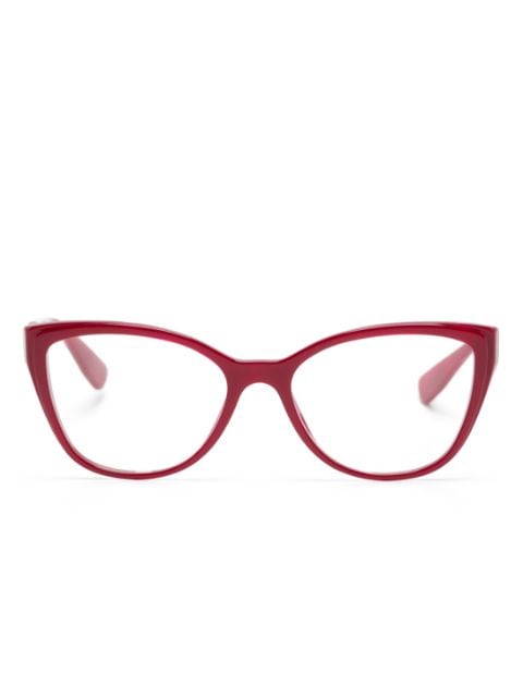 engraved-logo cat-eye frame glasses