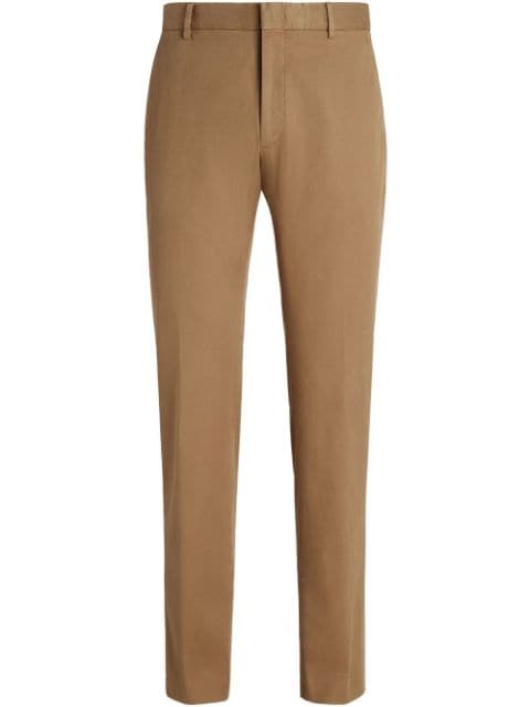 mid-rise tapered-leg trousers