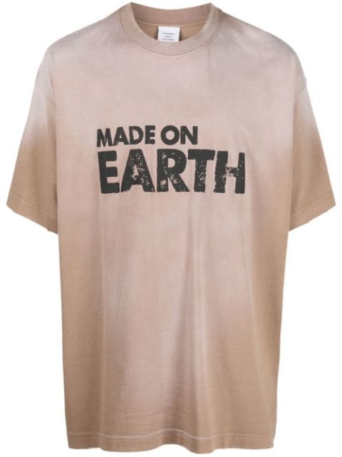 faded-effect logo-print T-shirt