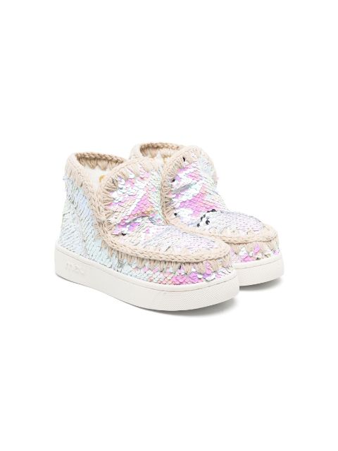 sequin-detailing ankle sneakers
