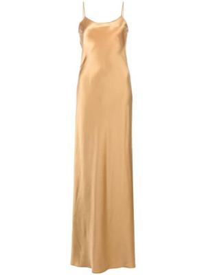 sleeveless silk maxi slip dress