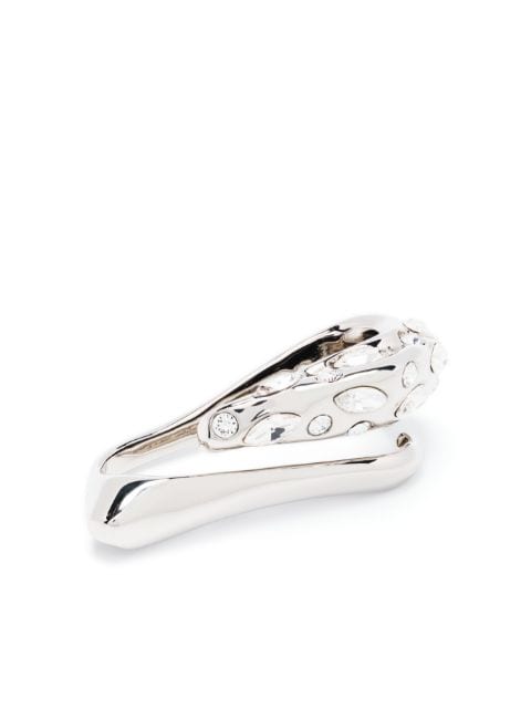 crystal-embellished asymmetric ring