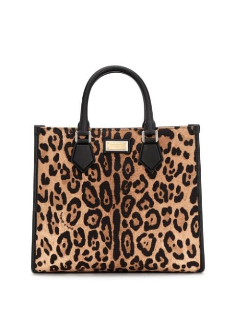 leopard-print shopper bag