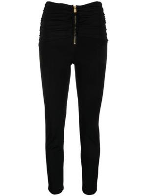 gathered-detailed slim-fit trousers