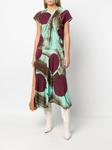 abstract-print drop-waist silk dress