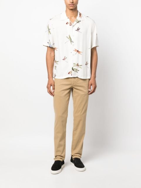 dragonfly-print short-sleeve shirt