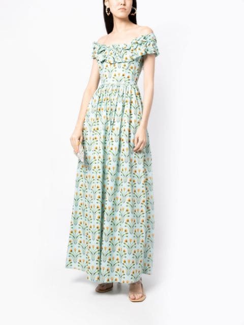 floral-print off-shoulder dress