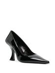 pointed 95mm patent-leather pumps