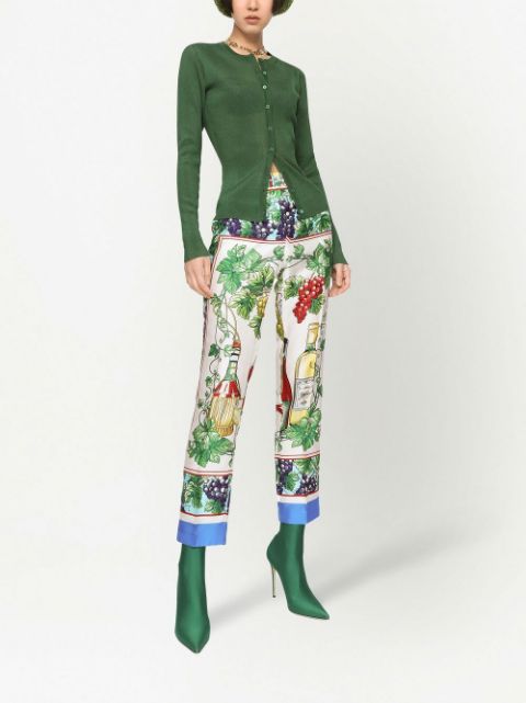 cropped graphic-print trousers