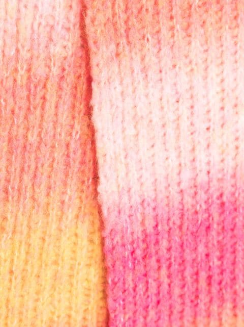stripe-pattern knitted scarf
