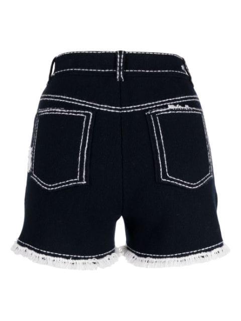 frayed-detail knitted shorts