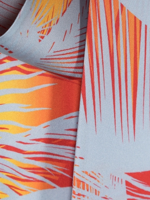 palm-tree-print silk scarf