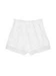lace-trim linen shorts