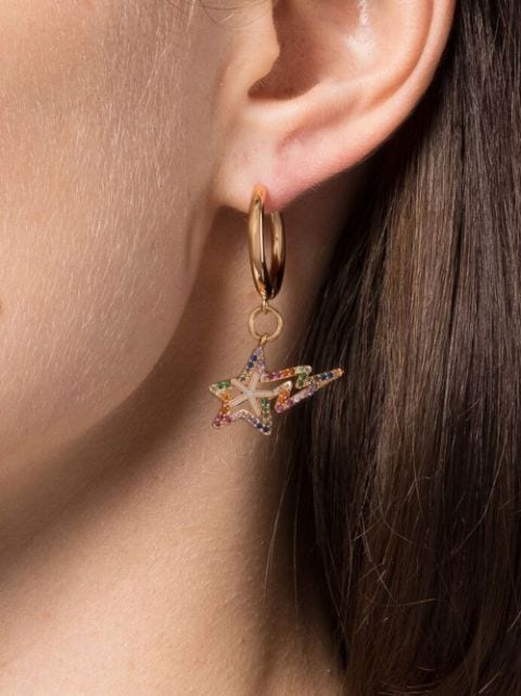 charm-detail hoop earrings