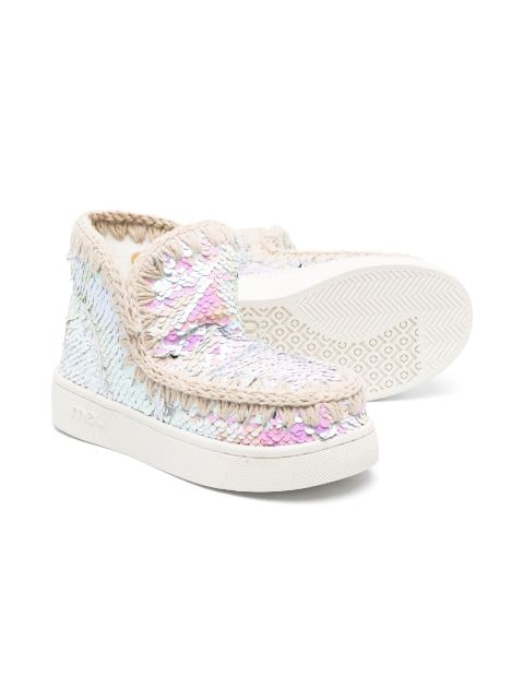 sequin-detailing ankle sneakers